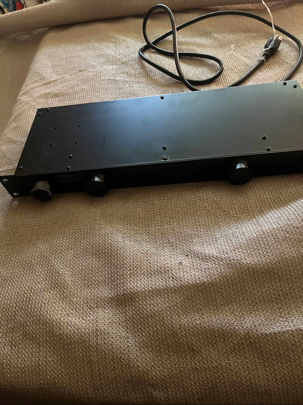 Black Desktop Audio/Control Rack Unit Power Distribution Center